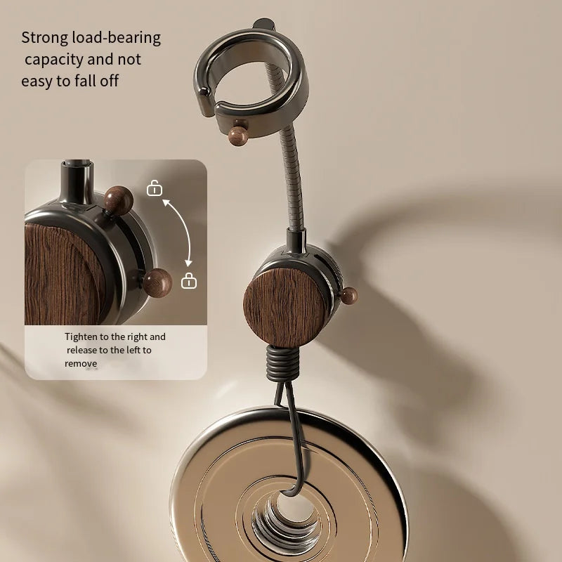 Rotatable Lazy Hair Dryer Holder Bathroom Non-punching Wall-Mounted Wind Duct Storage Rack Adjustable Hair Dryer Storage Rack