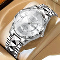 POEDAGAR Top Business Men Quartz Watch Waterproof Date Week Luminous Wristwatch Stainless Steel Fashion Men's Watches Man Clock