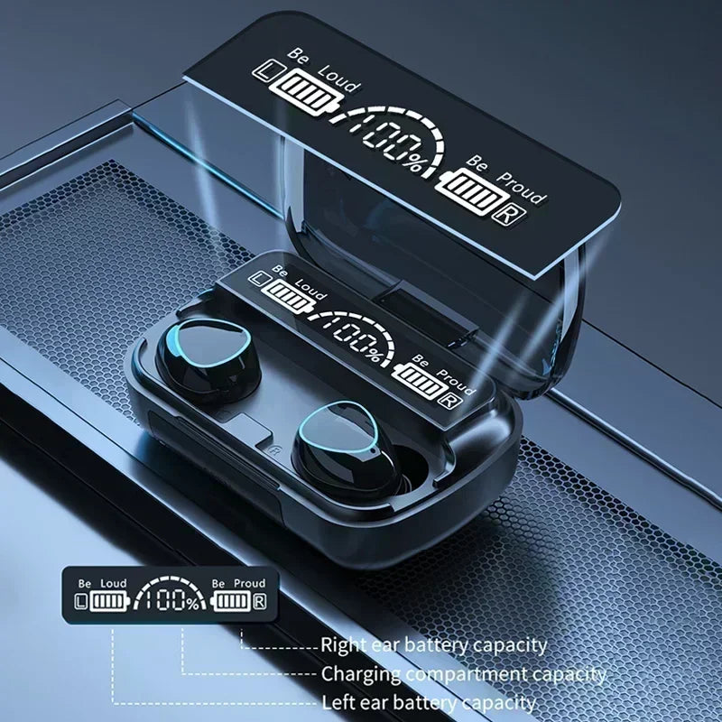 Bluetooth headset TWS hands-free LED Dispay headset Bluetooth HiFi stereo music wireless earplug game headset